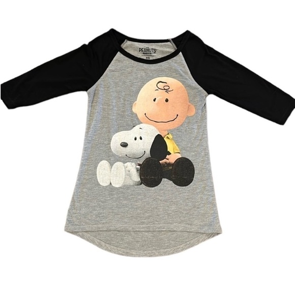 (Sold) Charlie Brown & Snoopy Gray BLUE SKY The Peanuts Movie T Shirt Size XS - Picture 4 of 10